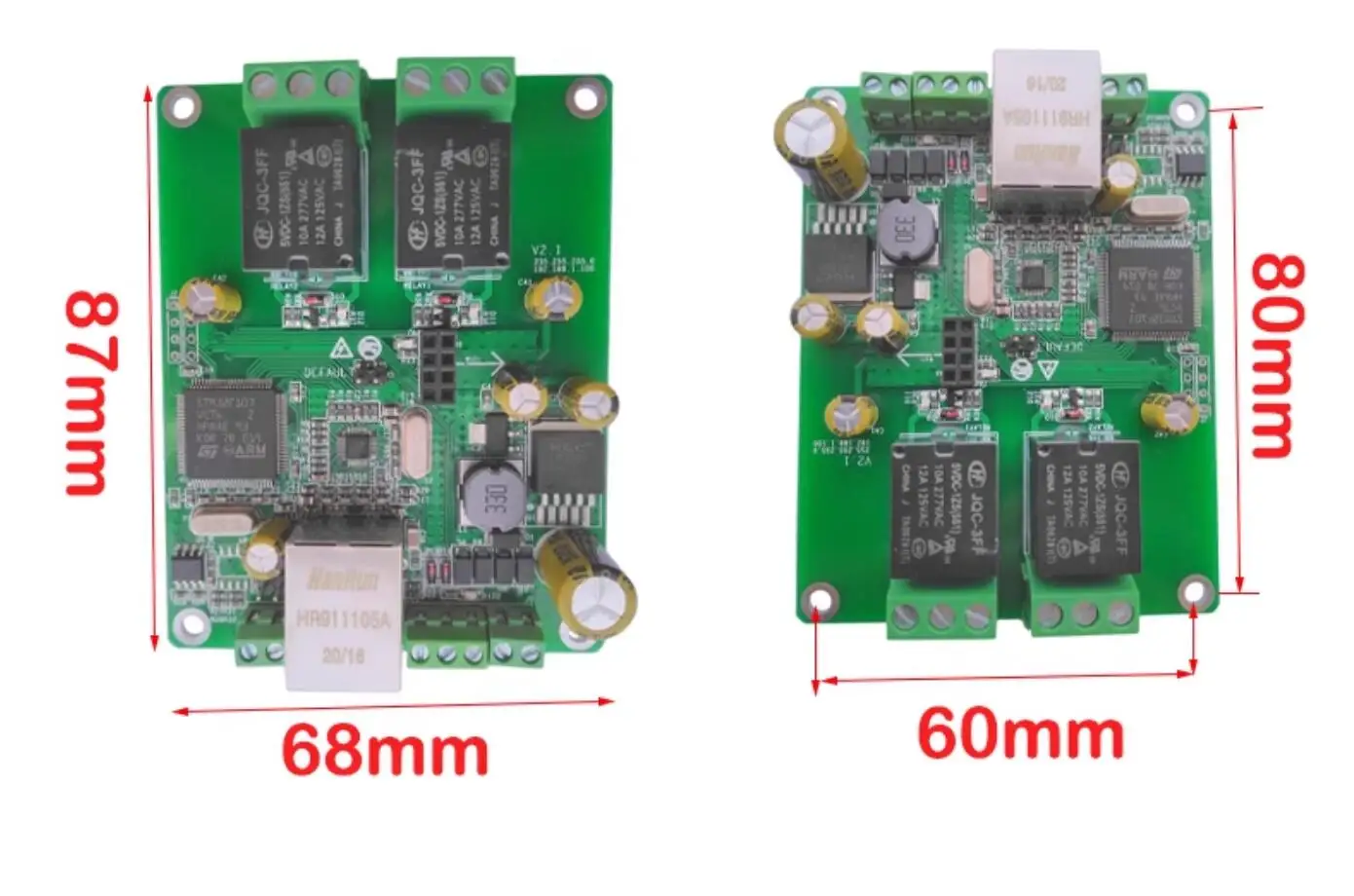 Modulo relè Ethernet 2CH MQTT Modbus Wifi CAN RS485 TCP Ingresso digitale Scheda di controllo accessi Web con scatola opzionale