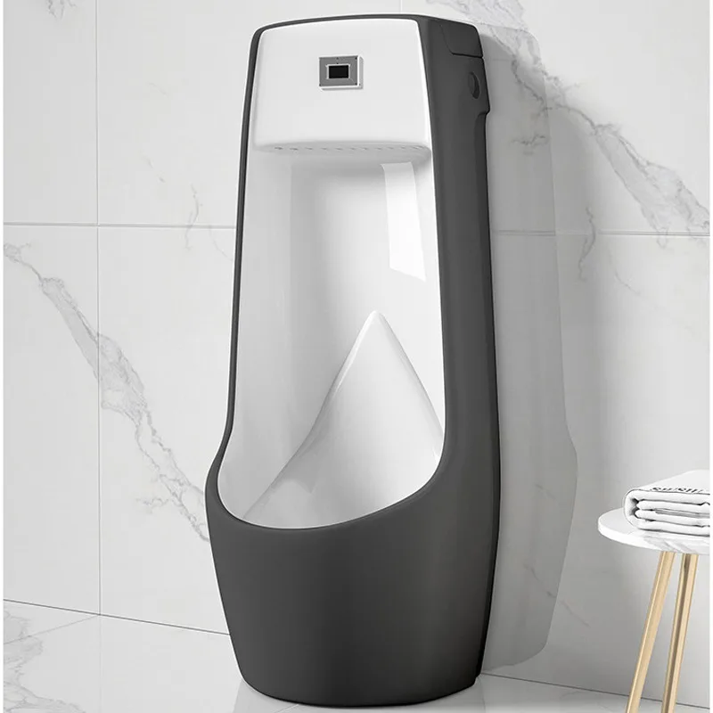 Ceramic Men's Urinal Sensor with Flushing Utensils Hanging Automatic Bathroom Installation Men's Urinal