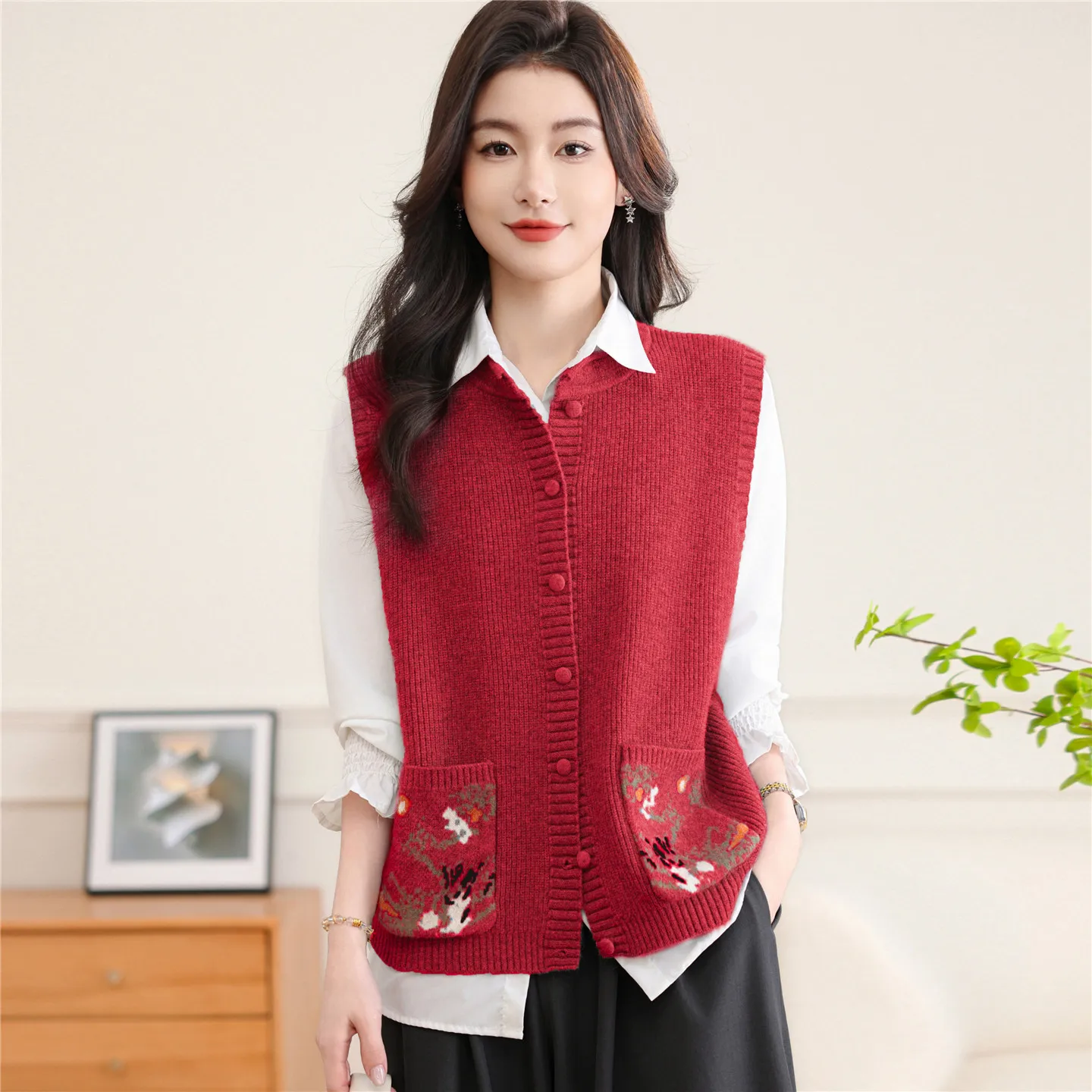 

Women's round Ne Svel Knitted Sweater 2026 New Sle V-Ne Loose Fit ort Length Cardigan Outerwear Layering Top
