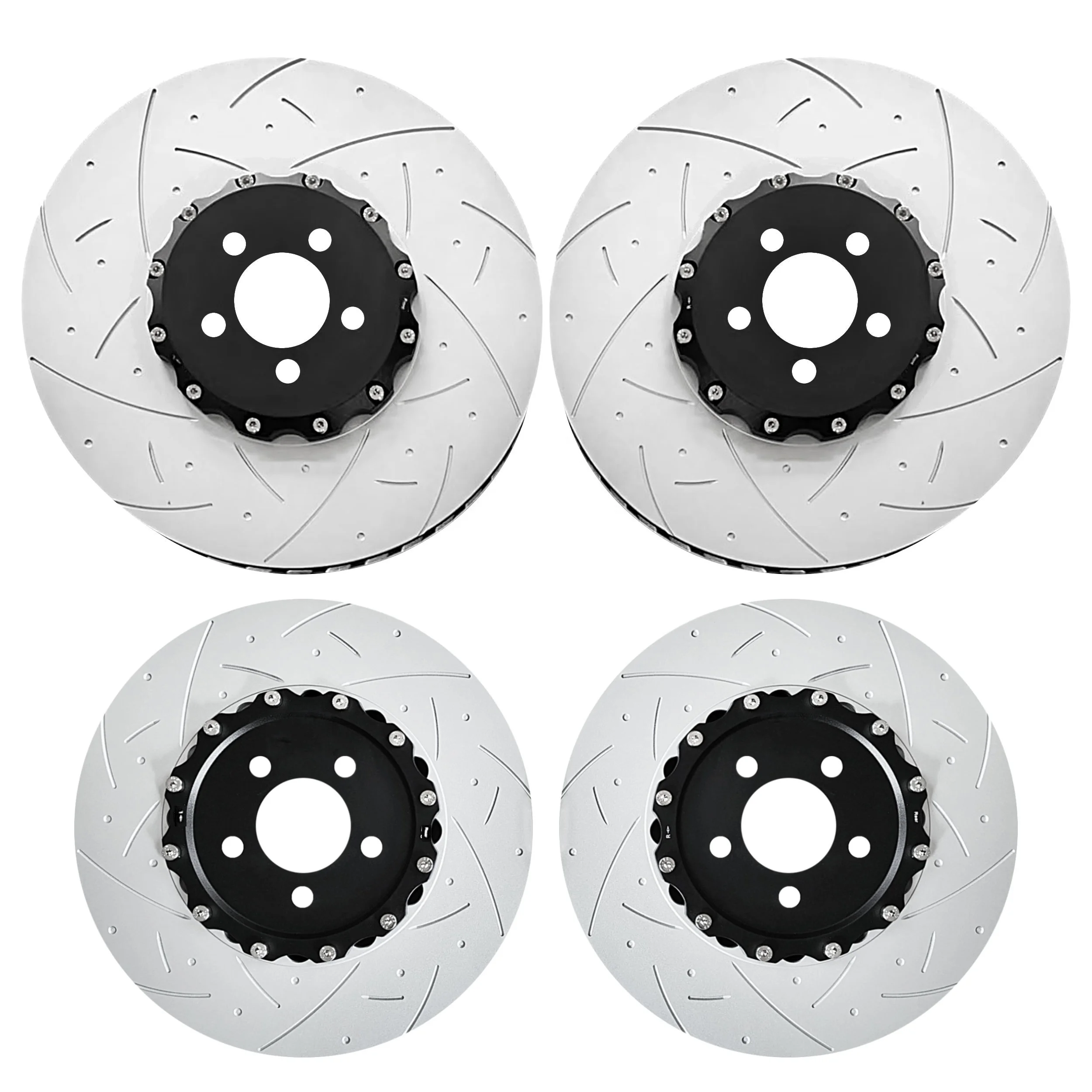 Racing 2-Piece Slotted Brake Rotor For Ford Mustang GT 420mm 370mm Disc
