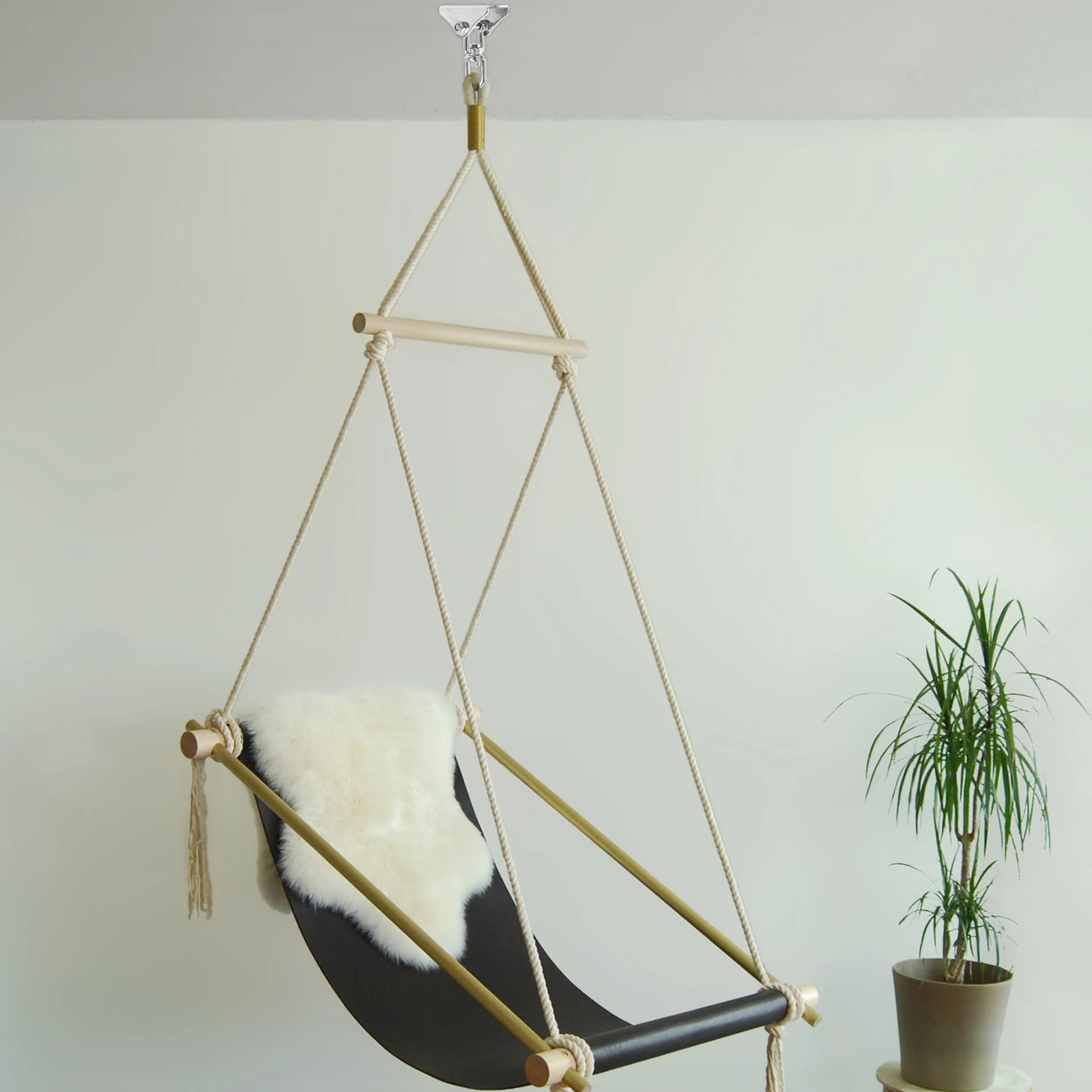 

Heavy Duty Swing Hanger Stainless Steel Screw Punch Buckle Ceiling Hooks for Hanging Chairs Plants Lights Yoga Hammocks