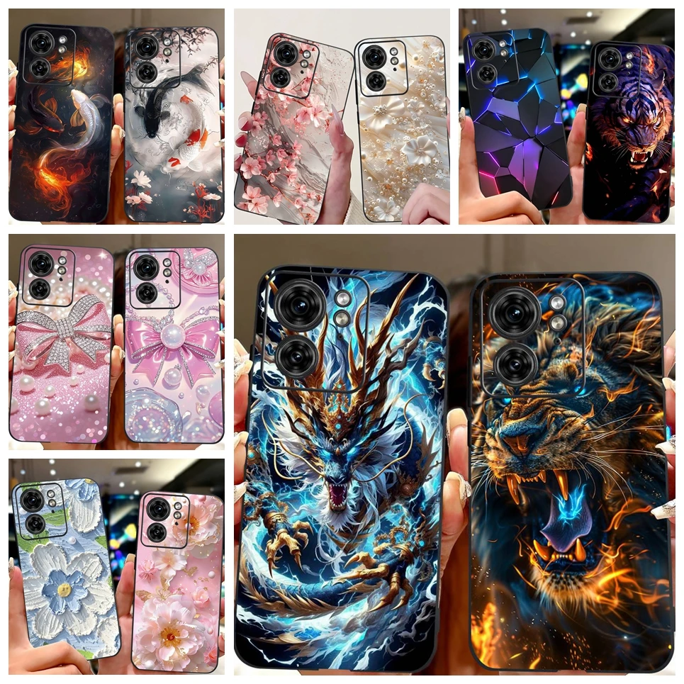 

Casing For Motorola Edge 40 5G Phone Case For Moto Edge 40 Neo Coque Flower Butterfly Dragon Animals Soft Silicone Back Cover