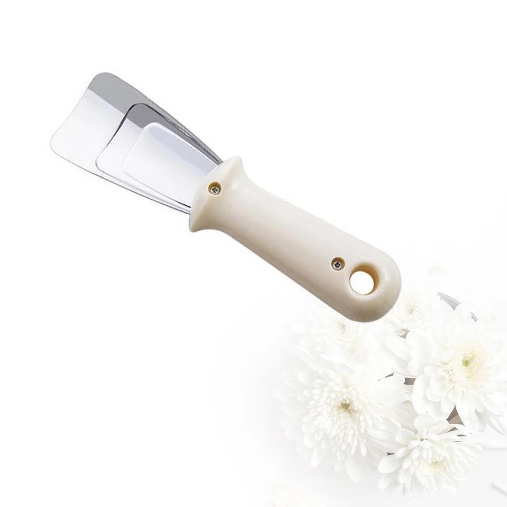 

Multifunctional Stainless Steel Deicing Shovel Freezer Refrigerator Ice Removal Tool Hanging Hole Handle Curved Design Kitchen