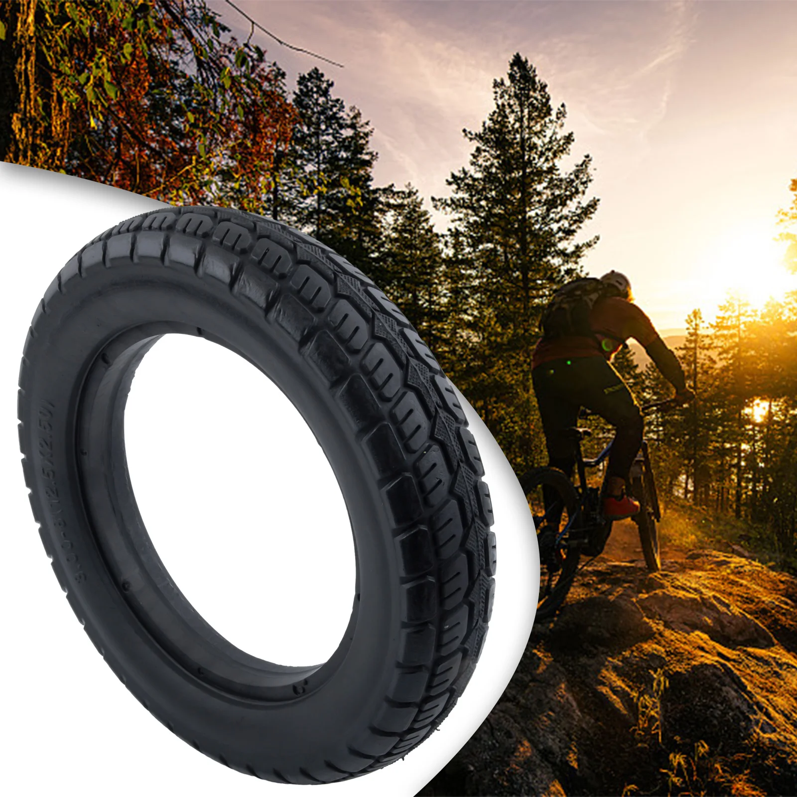 

Accessories Hot Sale Replacement Tire Black Explosion 12 Inch Solid Tyre 12 1/2x2 1/4(62-203) For E-Bike Scooter 12.5x2.50 Tire