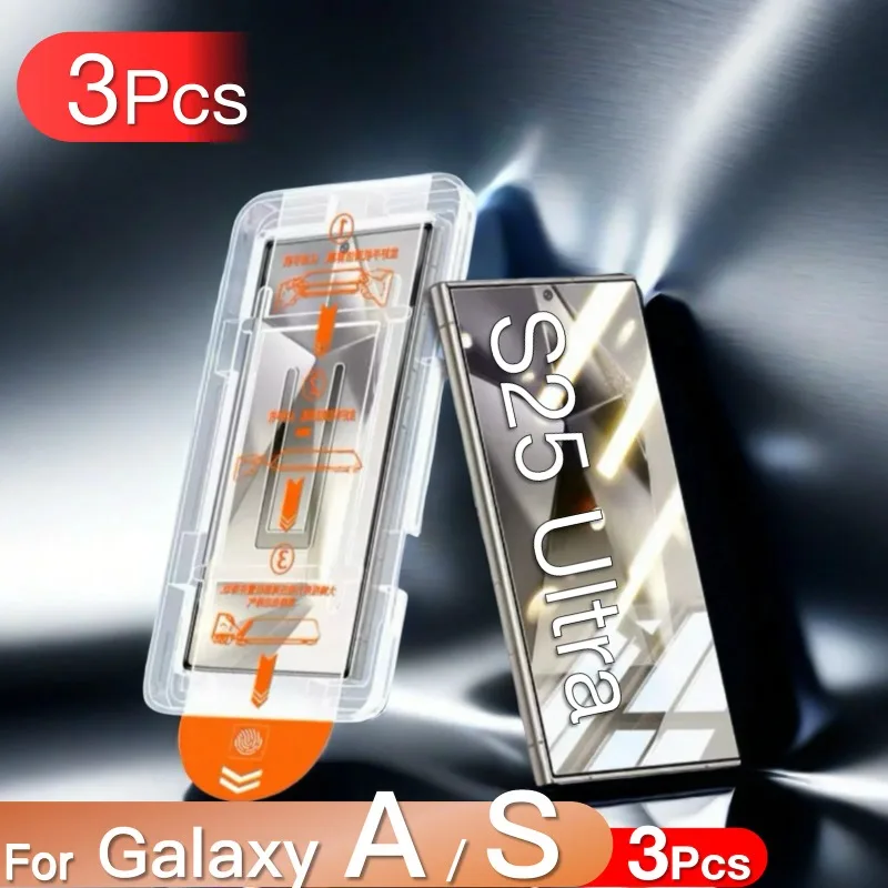 

3Pcs For Samsung Galaxy S25 Ultra S24 Plus S23 S22 S21 A16 A36 A55 A56 A25 A15 A35 A34 A54 5G Screen Protector Tempered Glass