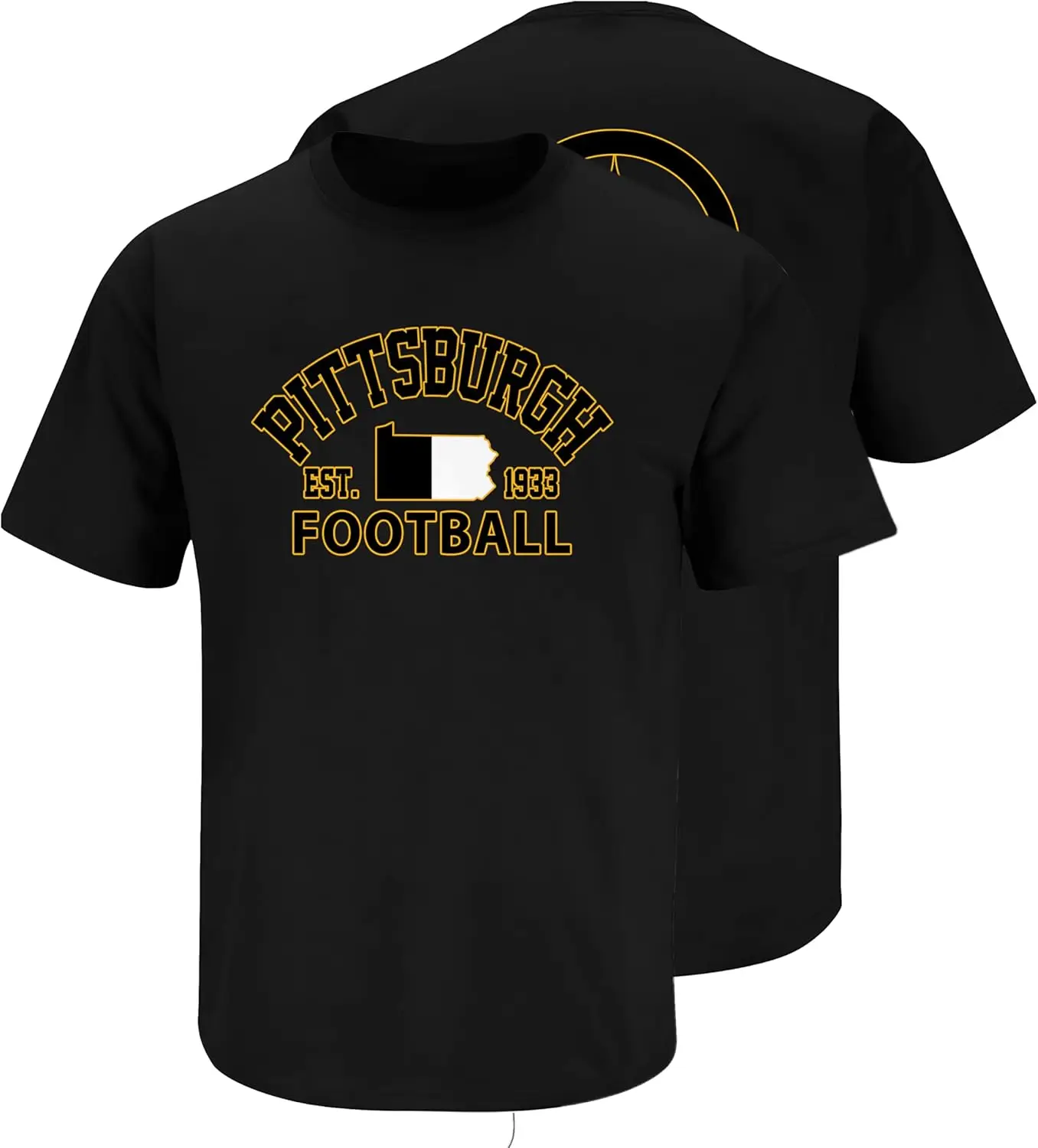 Men's Crewneck Football Team Fans T-Shirts, Vintage Short Sleeve Tshirts for Football Fans Gifts to Unleash Team Spirit