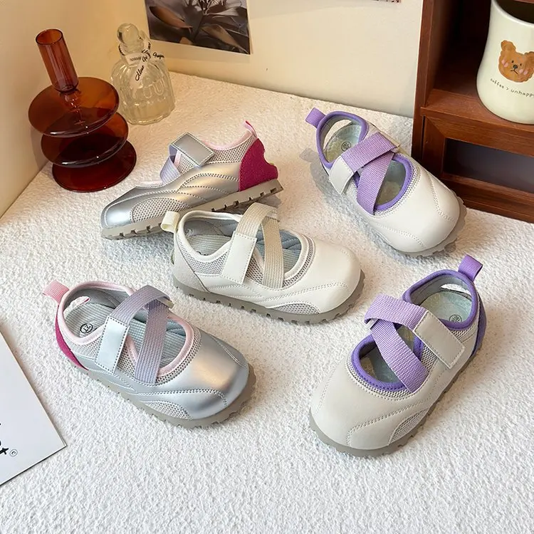 

2025 Children Casual Sneakers for Girls Summer New Fashion Korean Style Soft Anti-slippery Versatile Breathable School Sandals