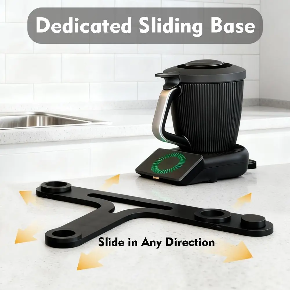 Non-Slip Sliding Board Easy Moving Recesses Support Base Buckle Bracket Durable Protection Secure Stand for Thermomix TM7