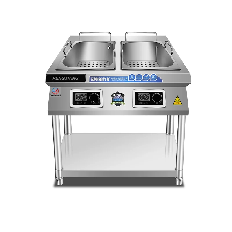 

Deep FryerStanding Large Auto Lift 2 Tank 2 Basket Commercial Tabletop Griddle And Multi Cooker&deep Fryer With Oil Filtration S