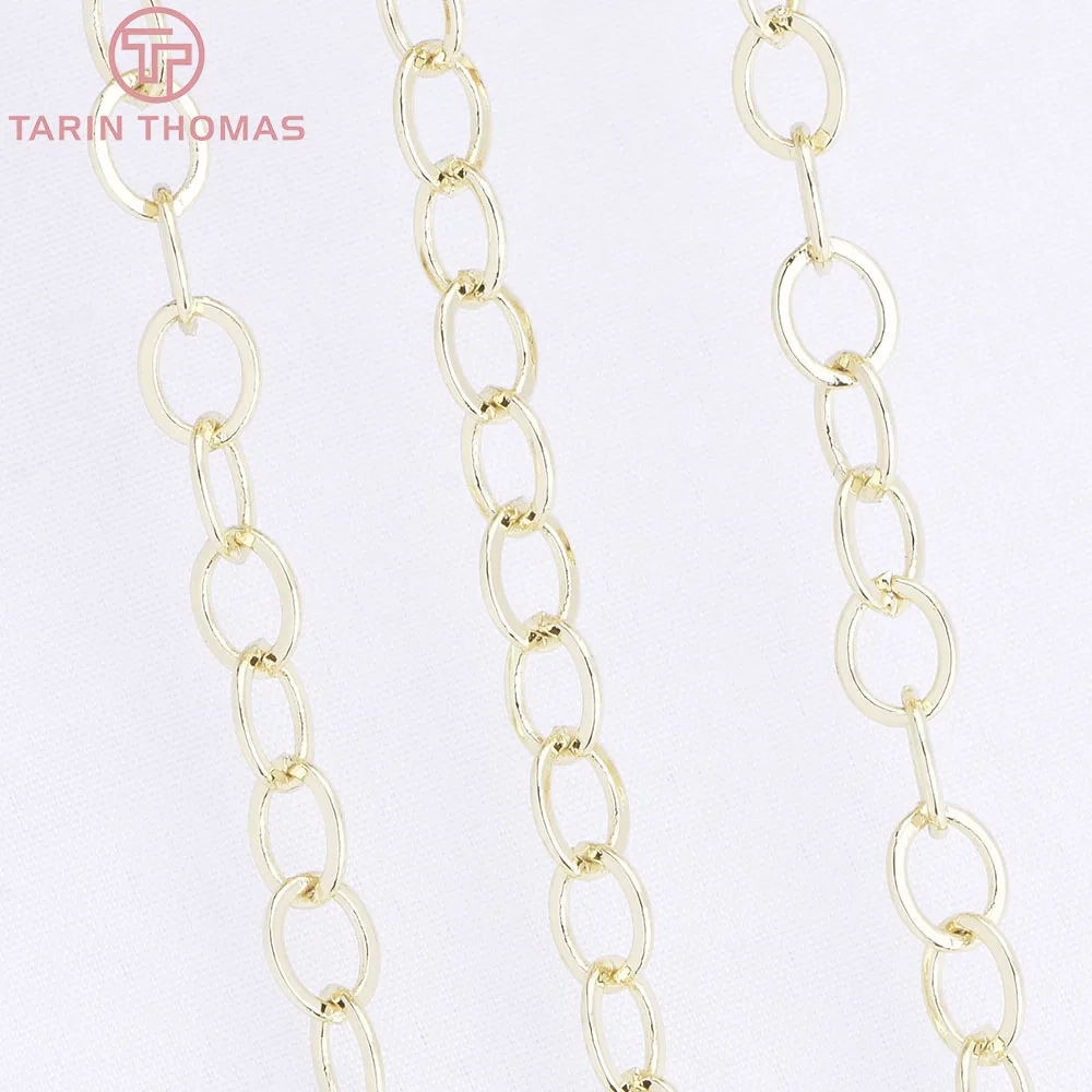 (4251)1Meter Chain Link 5x6MM 14K Gold Color Brass Chains for Necklace BraceletHigh Quality Diy Jewelry Findings Accessories