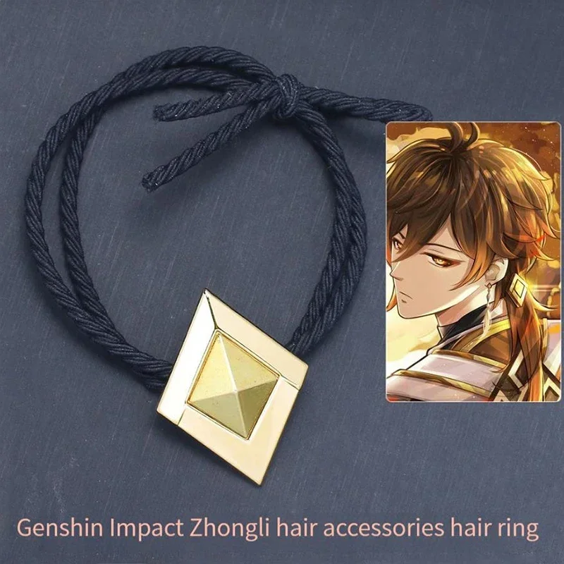 

Игра Genshin Impact Zhongli Косплей волосы эластичные волосы Аниме аксессуары подарок заколка для волос на Хэллоуин Карнавал фотореквизит головной убор