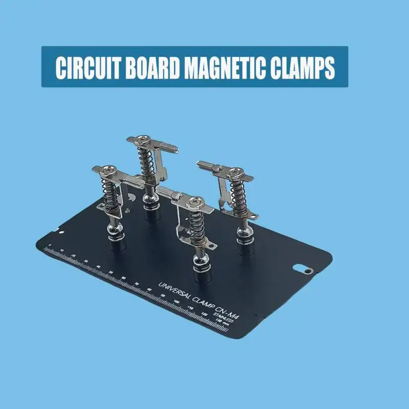 مشبك PCB عالمي للإلكترونيات، دعامة قابلة للتعديل مع قاعدة مغناطيسية قوية وأذرع زنبركية لإصلاحات إلكترونيات اللحام