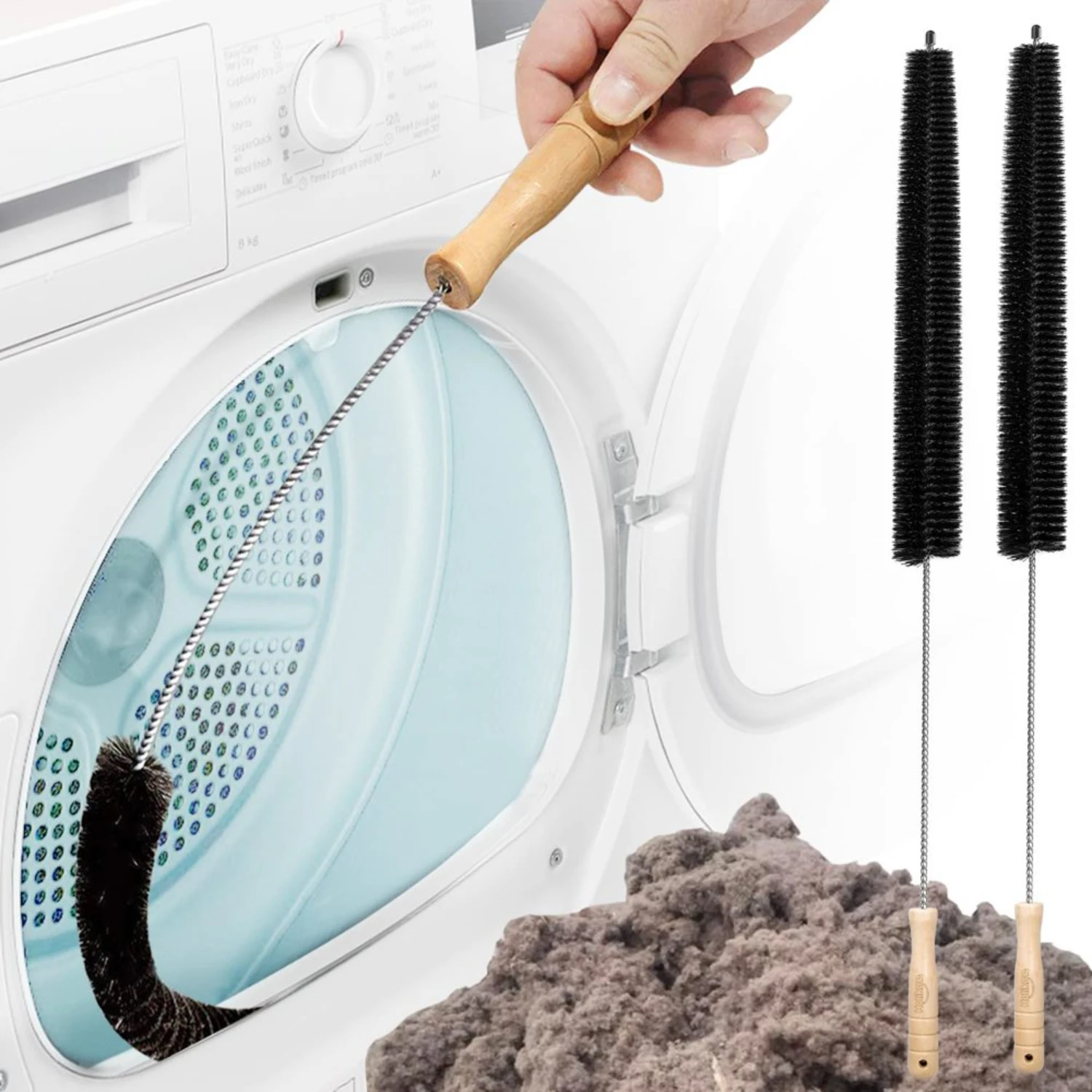 

Pack Dryer Vent Cleaner Kit Dryer Lint Brush Vent Trap Cleaner Long Flexible Refrigerator Coil Brush（2pc）