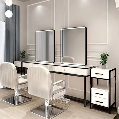 

Зеркальный стол для парикмахерской с подсветкой, зеркальный стол для парикмахерской, специальное одинарное и двойное зеркало для парикмахерской