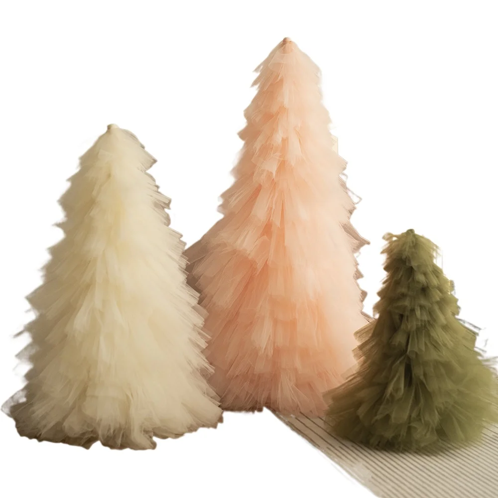 

Christmas tree ornament new white gauze package floor-to-ceiling tree window decoration photo props
