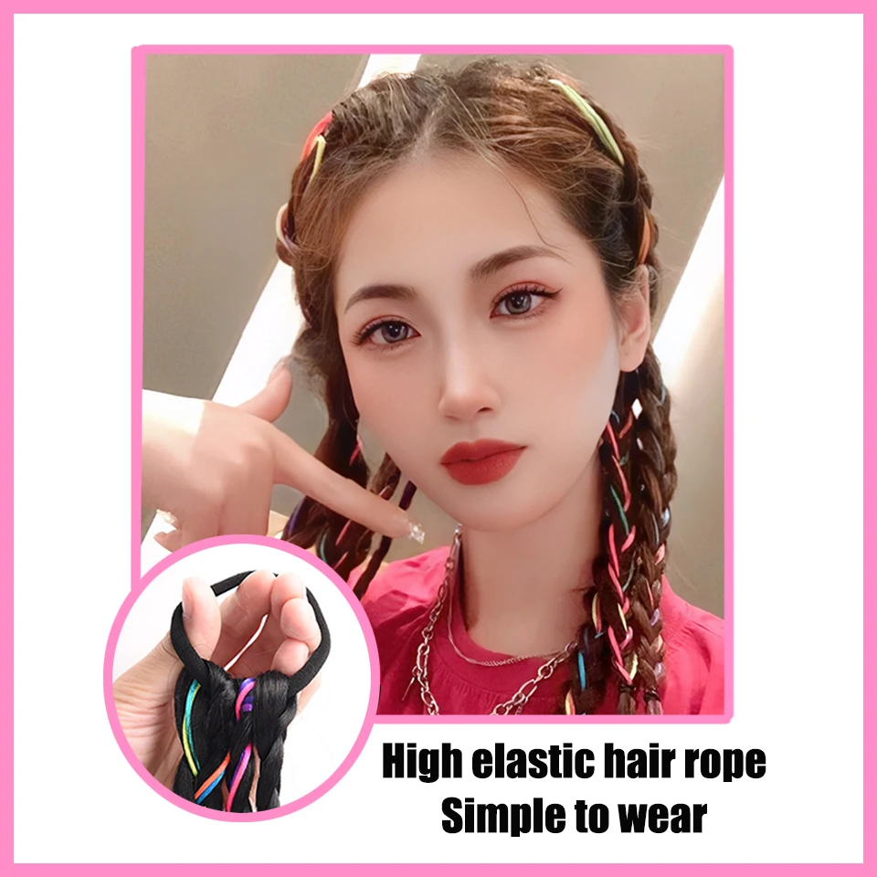 Synthetic Colored Boxing Braids New Ponytail Long Braids Sweet Cool Girl Natural Twist Fake Braids Advanced Color Rope Hair