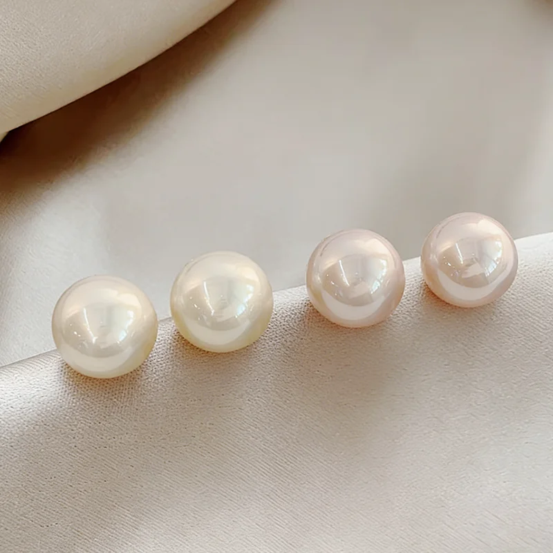 20mm Übergroße Kunstperlen Halbkreis-Ohrstecker Trendiges Accessoire für Frauen und Mädchen Einfacher Schmuck für den Alltag 2026 Stil – Detail 12