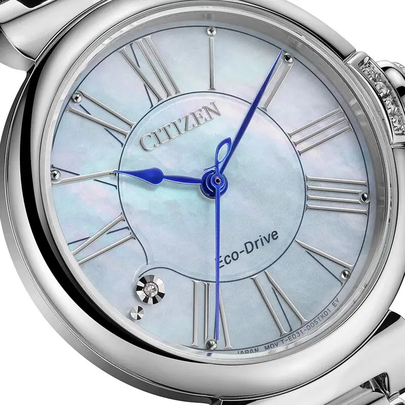 Citizen EM1060-87N Citizen L Round Collection Women Watch Eco-Drive Analog Wristwatch for Ladies, Natural Mother of Pearl Dial
