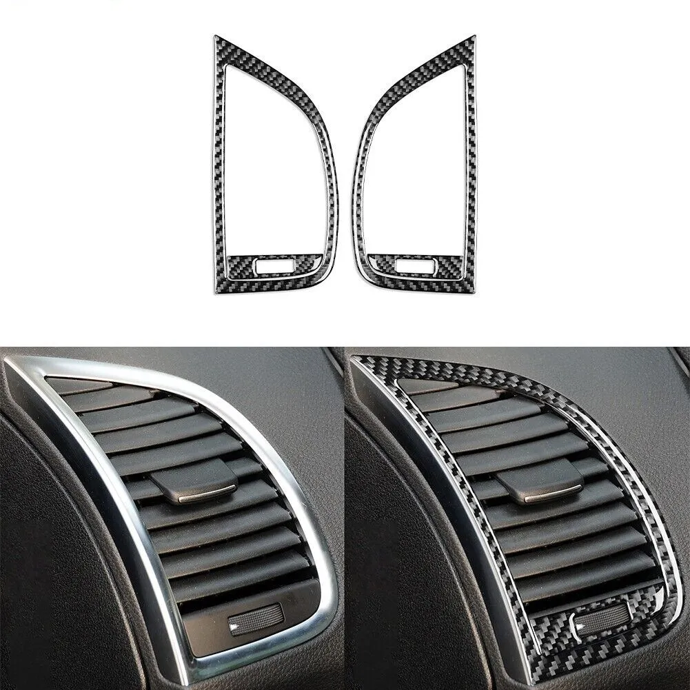 

4Pcs Carbon Fiber Dashboard A/C Air Vent Outlet Cover Trim For Audi Q7 4L 2007-2015