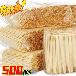 500PCS Natural Bamboo Toothpicks Disposable Double Headed Cake Fruit Picks Kitchen Restaurant Portable Teeth Cleaning Tools