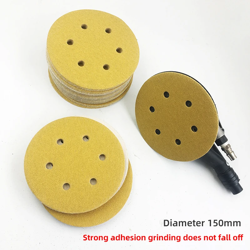 Sanding disc 6-Inch 6-hole Grinding Disc 150mm Hook and loop Drawn Auto Hardware Woodware Sanding Polishing Sandpaper 80-600