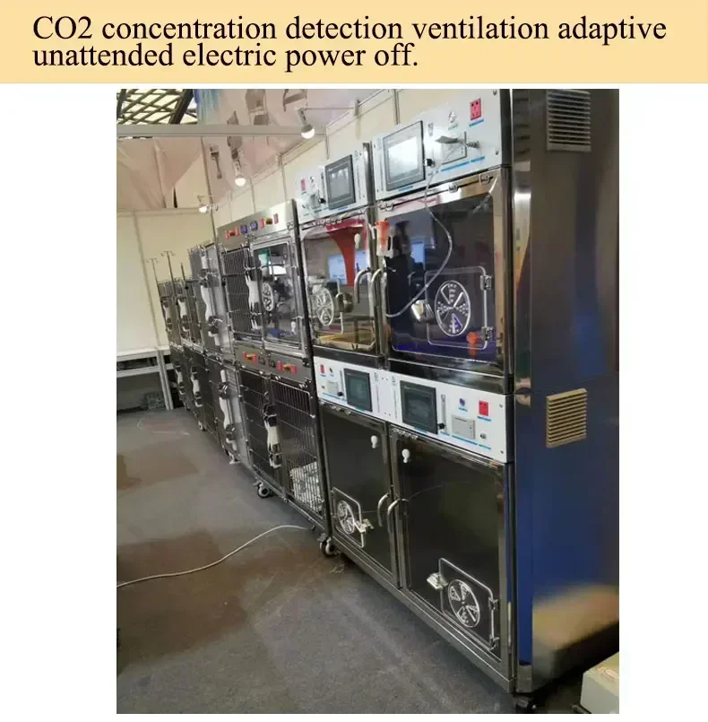 ICU Cage Controlled Oxygen Supply Cage Composite Animal Medical Monitoring Functional Cabin Hospital Veterinery Animal Equipment