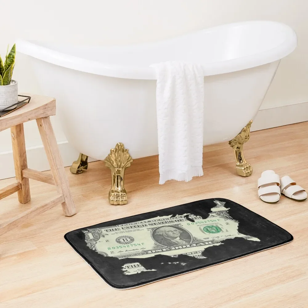 

One dollar bill art map - Money Bath Mat Absorbent Carpet For Bathroom Home Decor Mat