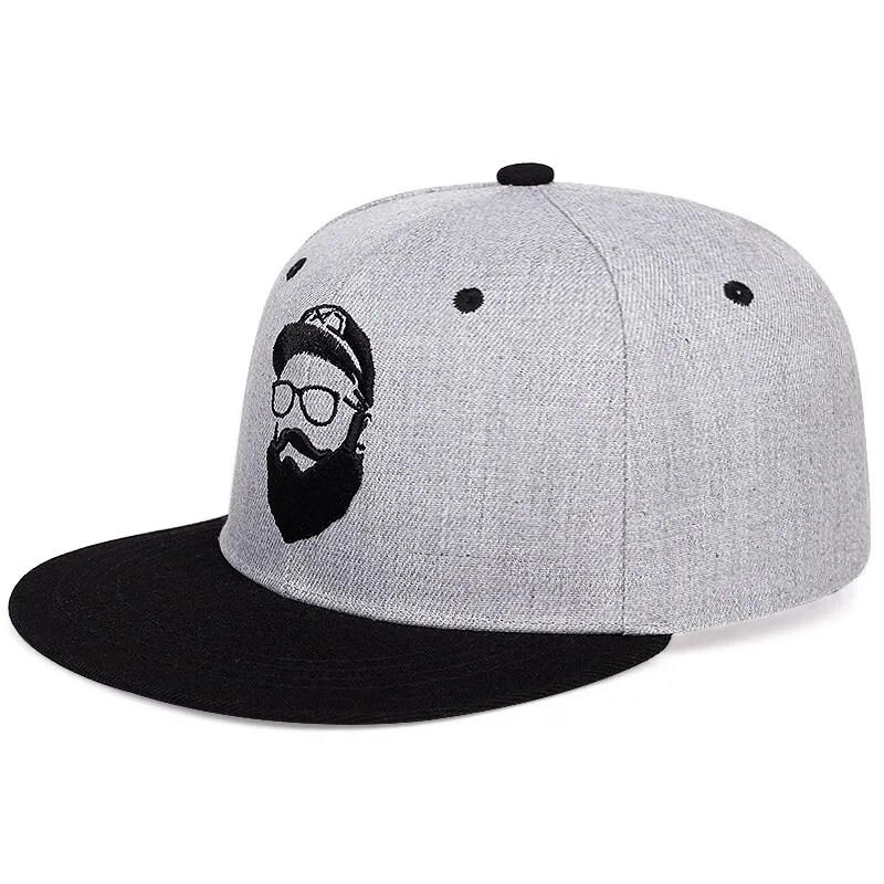 Unisex Bearded Old Man Embroidery Hip-hop Hats Outdoor Adjustable Casual Baseball Caps Sunscreen Hat