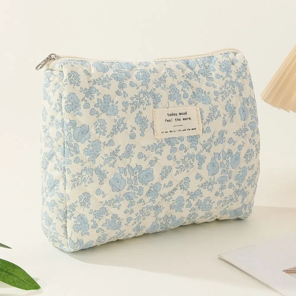 Cotton Flower Cosmetic Bag Large Capacity Makeup Clutch Storage Bag Portable Travel Casual Ladies Small Handbags With Zipper