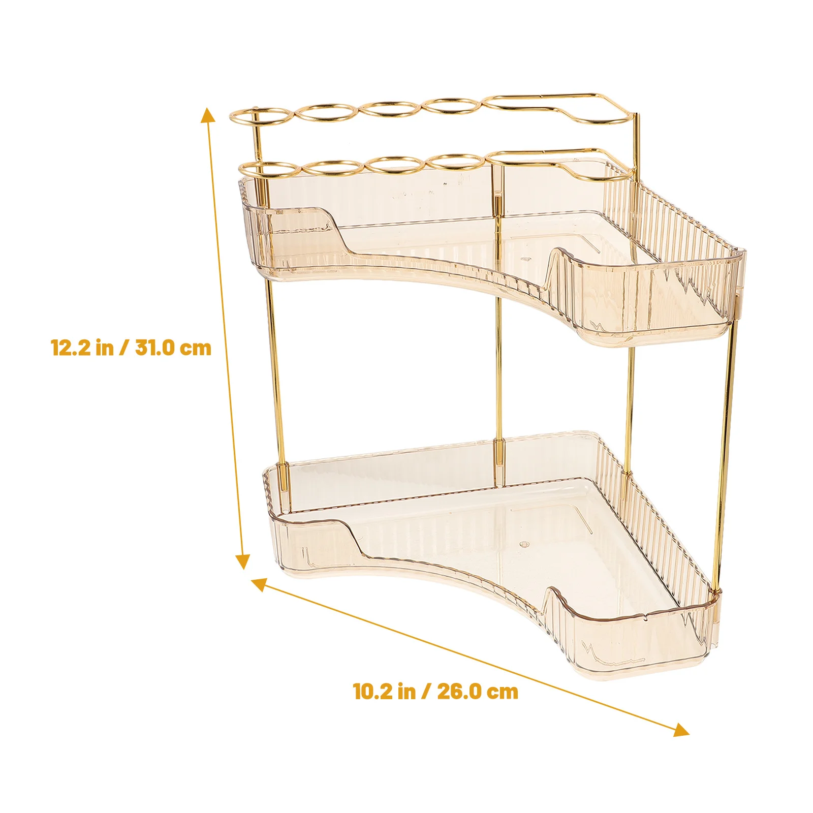 2-Tier Bathroom Countertop Organizer Strong Load-Bearing Capacity Simple Style Cosmetics Toiletry Storage Rack