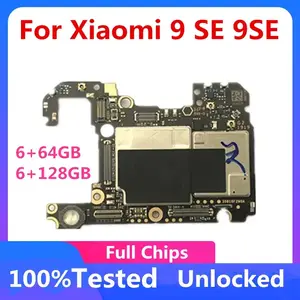 Bilashmart 100%Original 64GB 128GB Xiaomi 9 Mi 9 Motherboard Motherboard 6GB RAM Unlocked Logic Board Chips Circuits Flex Cable