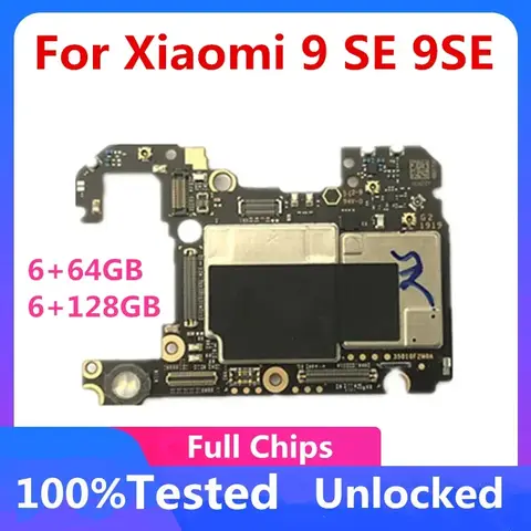 100%Original 64GB 128GB For Xiaomi 9 Mi 9 Motherboard Motherboard 6GB RAM Unlocked Logic Board Full Chips Circuits Flex Cable