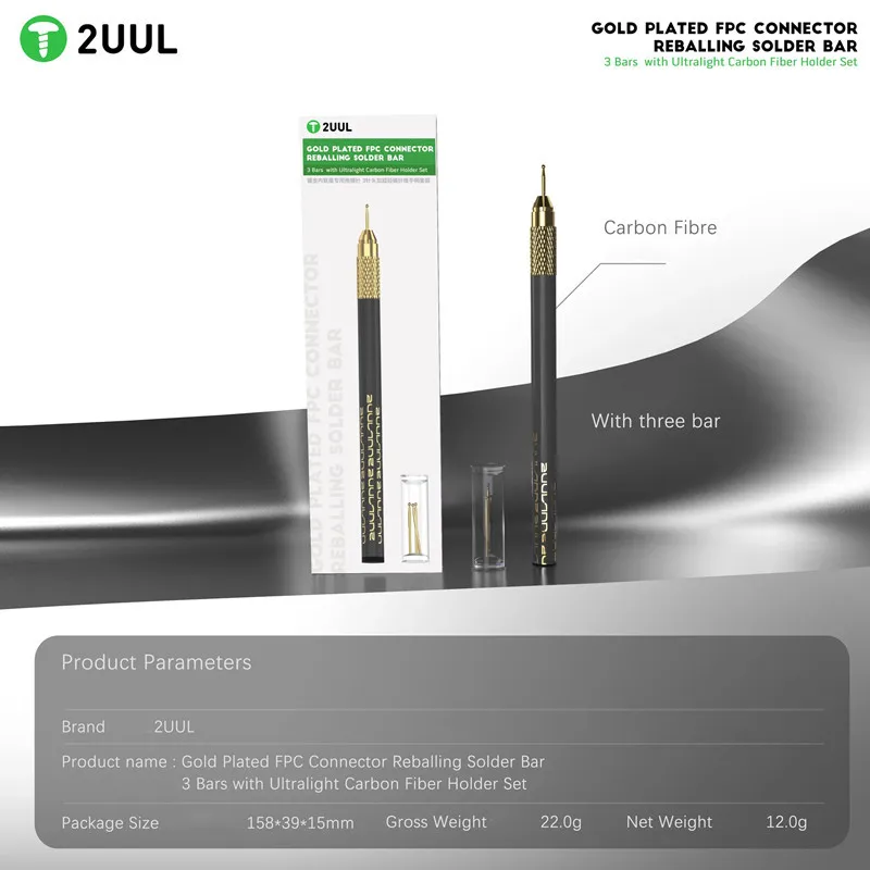 2UUL SC98 مطلية بالذهب FPC موصل Rebيعادل لحام بار للهاتف المحمول PCB صيانة سريع التعليق مجموعة حامل ألياف الكربون
