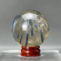 Natural Blue Kyanite Crystal Ball Quartz Mineral Beauty Gemstone Reiki Meditation Healing Energy Home Decor + Stand
