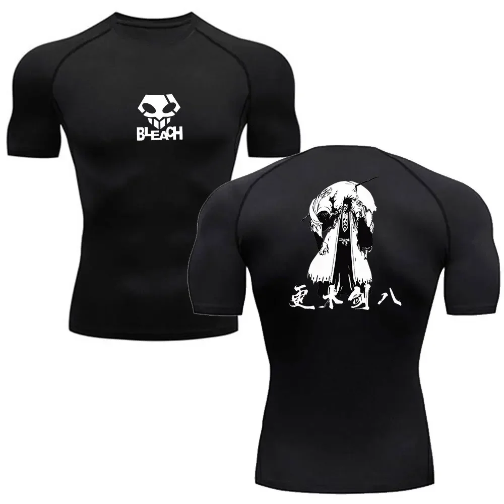 Anime Bleach Compression Shirt Men Fitness Gym Sport Running T-Shirt Rashgard Tops Tee Quick Dry Short Sleeve T-Shirt For Men