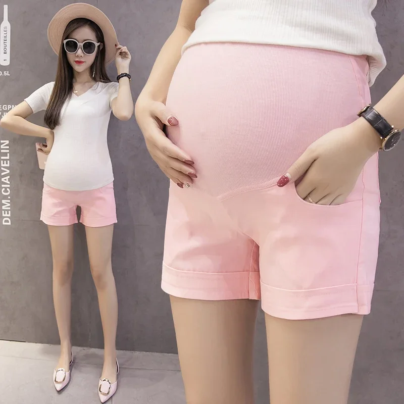 Summer Cotton Maternity Belly Short Pants Pregnant Women s Pregnancy  Trousers Adjustable  Clothes Korean Style