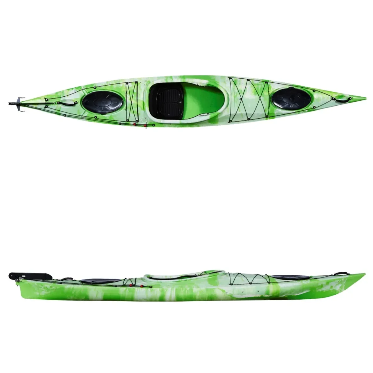 

13.78FT 4.2m 1 Paddler Large Professional UV Protected Solo Sea Ocean Lake Canoe Boat Fishing Kayak Ship To The Port