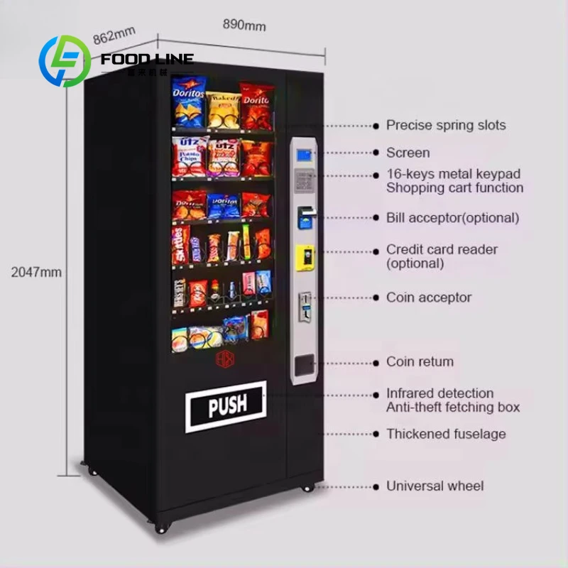 Customized size Vending Machine Factory Convenience Store Food Beverage Snack Beverage Dispenser Beer