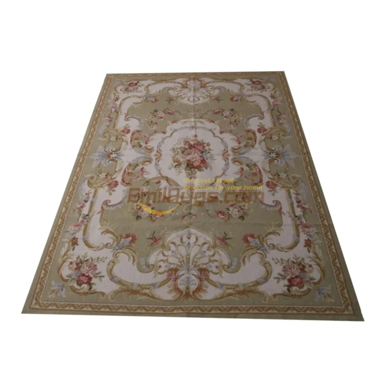 Needlepoint Carpet, Handmade Wool Texture, Embodying Classic European Style