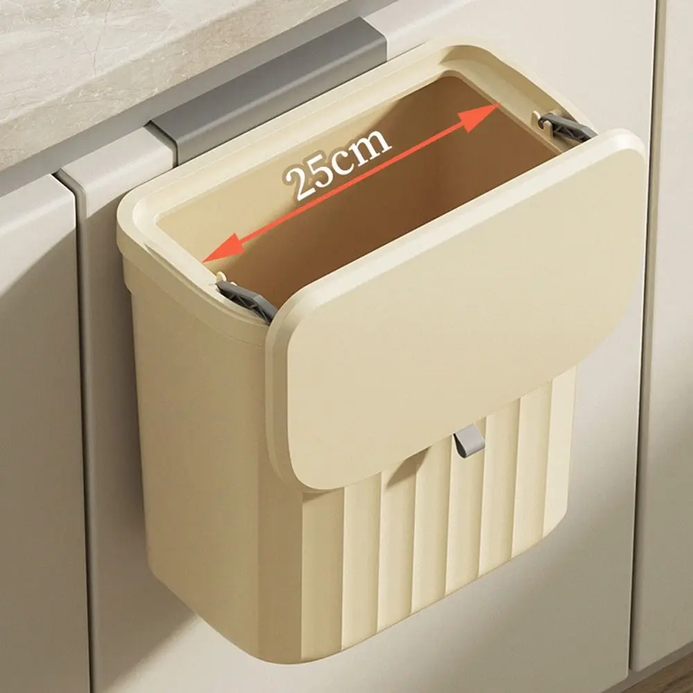 1Pcs New Cabinet Compost Trash Can Wall Mounted With Lid Waste Garbage Bin Hanging 8.5L/12L Kitchen Bin
