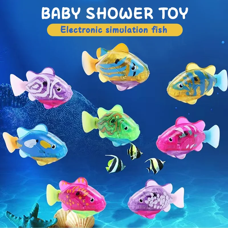 Summer Baby Bath Toys Light Induction Swimming Fish Electronic Fish Simulation Fish Robot Fish Toys In The Water Gifts For Kids