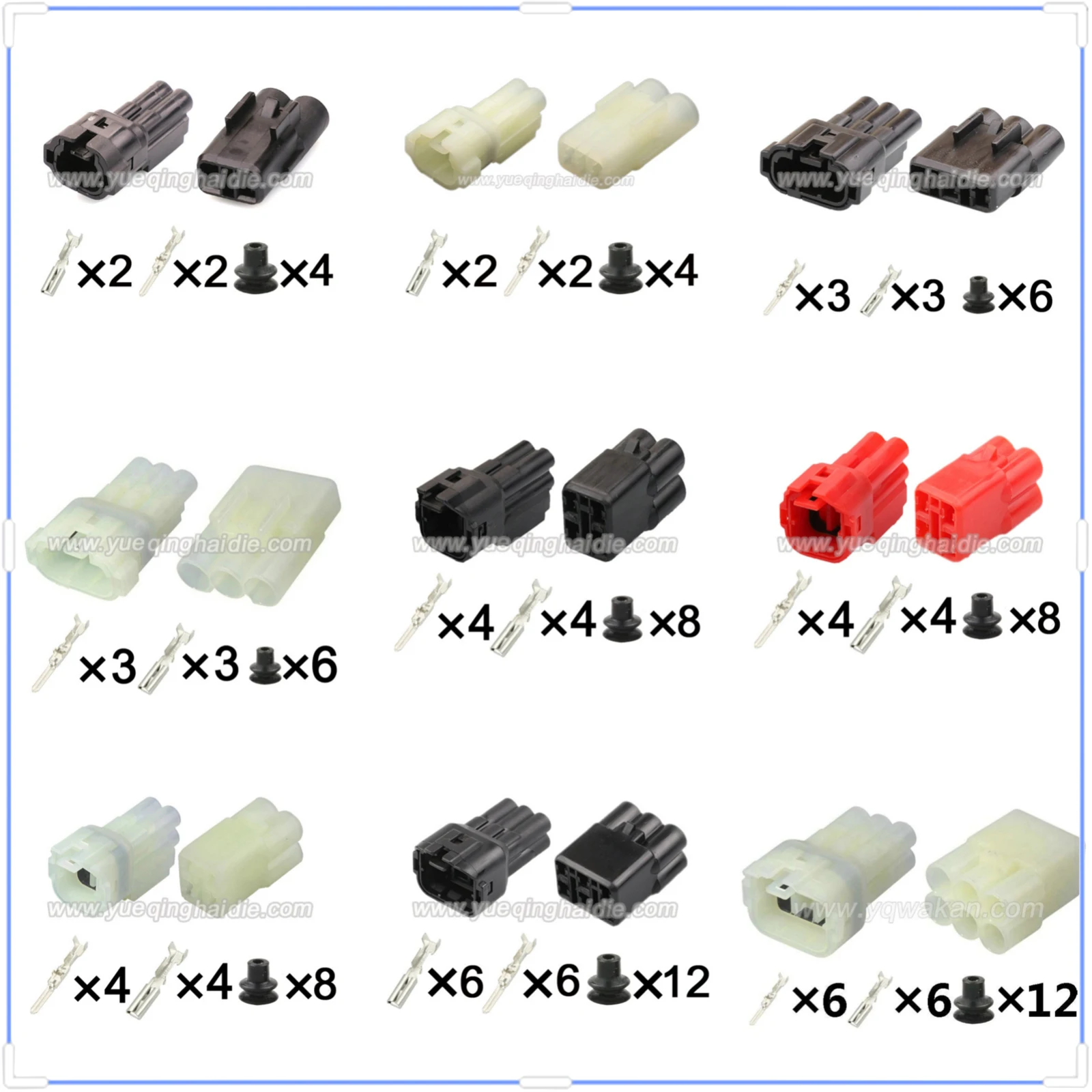 

Sumitomo 2/3/4/6Pin HM 090 Connector Waterproof 2.2mm Male Female Connectors Terminal Cable Socket 6187 6180 Automobile Housing