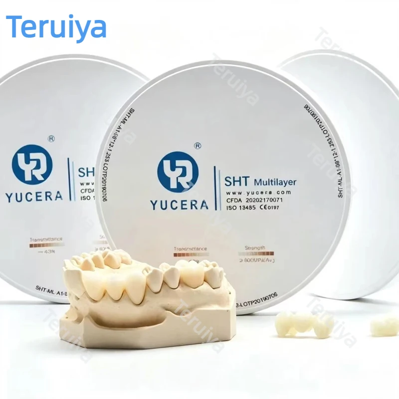 Yurucheng ST Super Translucent Dental Zirconia Blocks, CAD CAM Milling Ceramic Blanks for Full Ceramic Denture