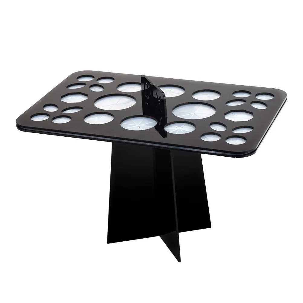 1 قطعة منظم فرش التجميل أكريليك 26 فتحة حامل متين خفيف الوزن فرشاة للمكياج حامل مسمار الفن تجفيف الرف التخزين