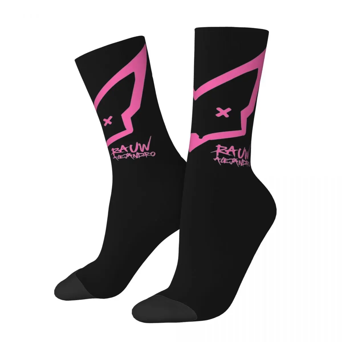 Bunte rauw alejandro logo sports ocken polyester lange socken für unisex rutsch fest