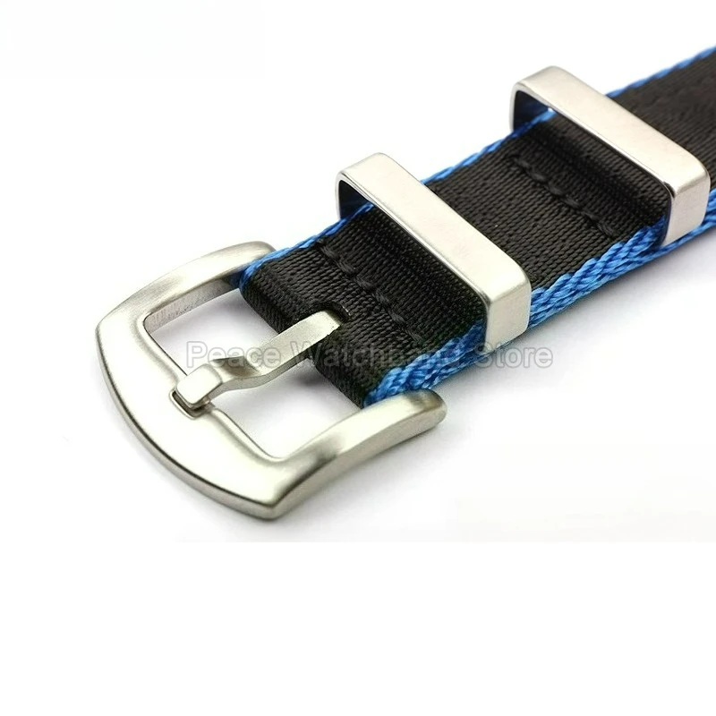 22 20 ملم حزام ساعة من النايلون الرمادي الكاكي لساعة رولكس جرين الغواصة تيسو ميدو كونكويست IWC إبزيم فولاذي مقاوم للتجاعيد كولورفاست