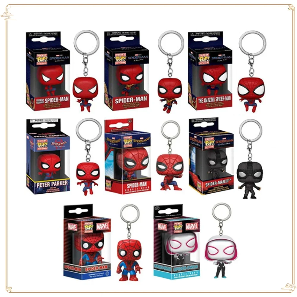 FUNKO Pocket Marvel Classic Popular Hero Spider Man Doll Backpack Pendant Boy Collection Holiday Gifts Toys Funny Keychain Gifts