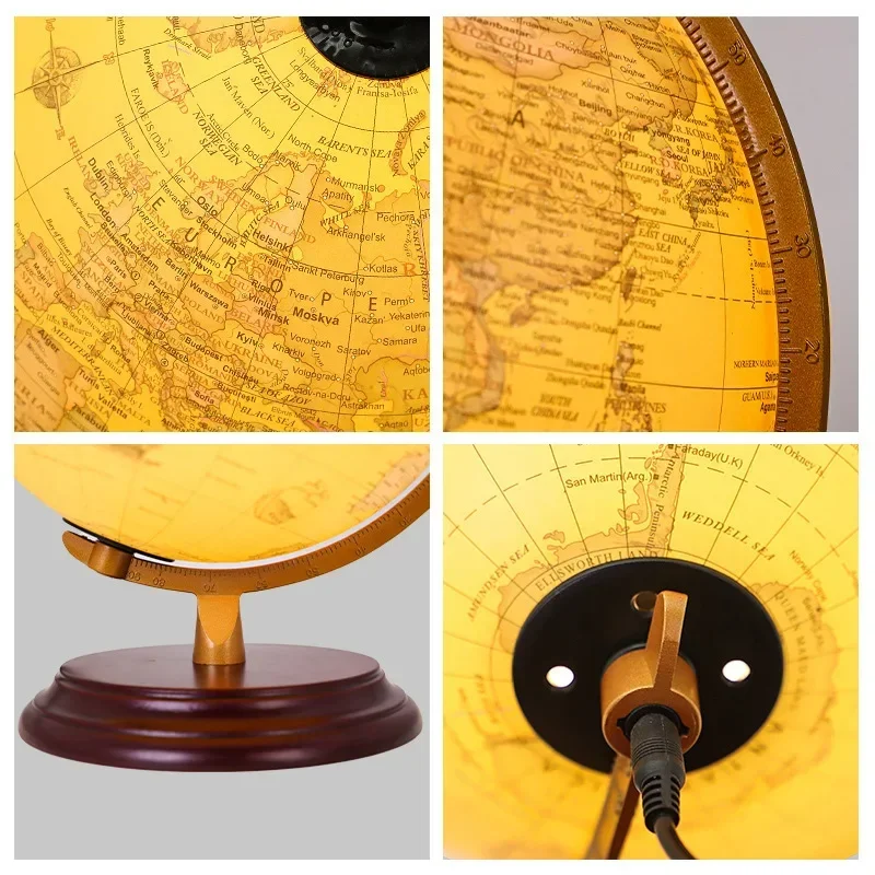 20cm 25cm Wszystkie angielskie antyczne kule Chińskie i angielskie Ar Świecące ozdoby Europejskie i amerykańskie retro lampka nocna Globe