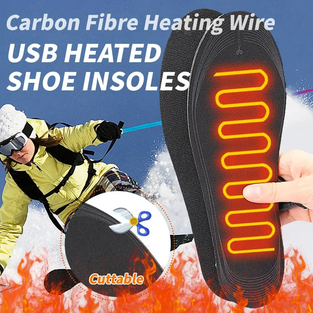 

﻿ Стельки для обуви с USB-подогревом, зимние теплые грелки с электрическим подогревом, режущая грелка для ног, моющаяся грелка для ног для катания на лыжах, пешего туризма