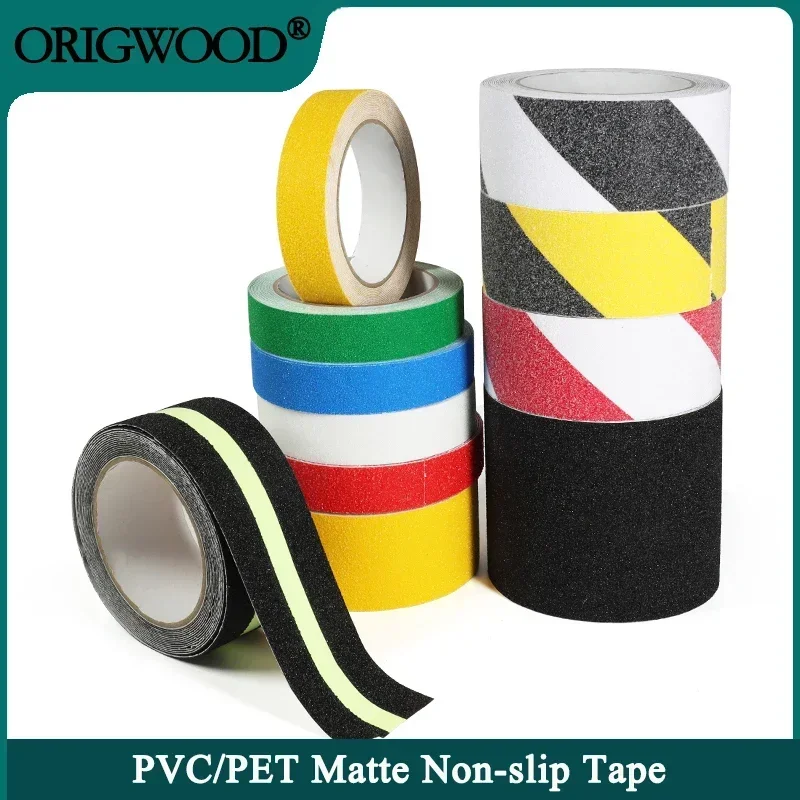 

1/3/5pcs PVC Matte Tape Width 2.5/5/10cmx5m Waterproof And Wear-resistant Sandpaper Stairs PET Matte Non-slip Sticker Strip